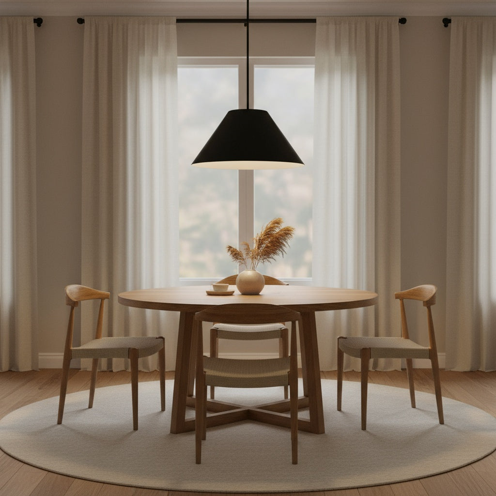 Black Steel 22-Inch Integrated LED Pendant Light