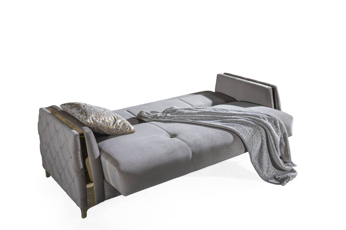 Modern Tufted Back Upholstered Wood Sleeper Sofa - Omega Lifestyles