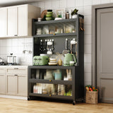 Metal Kitchen Storage Cabinet With Lockers And Wheels - Omega Lifestyles