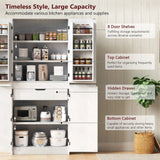 Modern Curved Design Kitchen Pantry Cabinet With Drawer - Omega Lifestyles