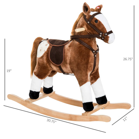 Kids Plush Rocking Horse With Electronic Sounds - Omega Lifestyles