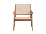 2-Piece Natural Wood Rattan Accent Chair And End Table Set - Omega Lifestyles