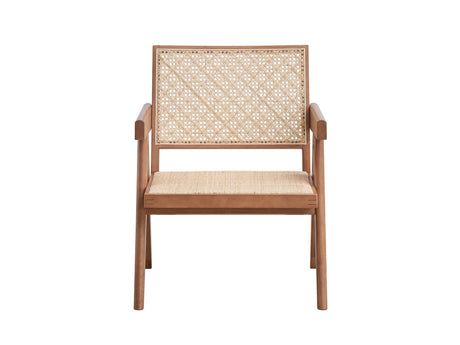 2-Piece Natural Wood Rattan Accent Chair And End Table Set - Omega Lifestyles