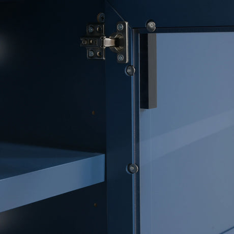 Blue 67-Inch Manufactured Wood TV Console Stand - Omega Lifestyles