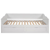 Solid Wood Extendable Twin Daybed With Trundle And Storage Drawers - Omega Lifestyles