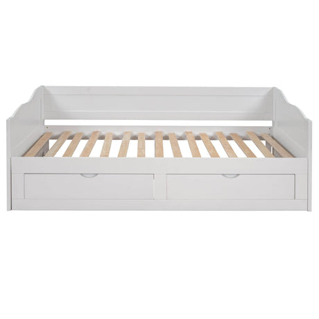 Solid Wood Extendable Twin Daybed With Trundle And Storage Drawers - Omega Lifestyles