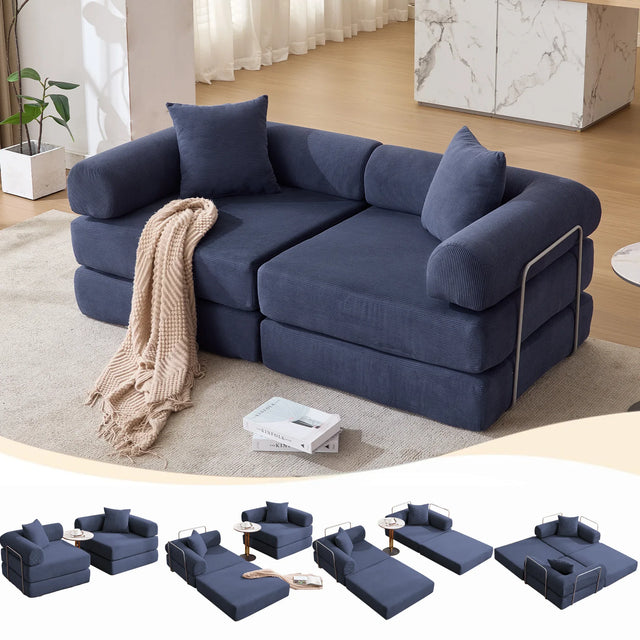 Modular Folding Convertible Corduroy Sofa Bed - Omega Lifestyles