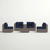 Weather-Resistant HDPE Wicker Patio Conversation Set With Cushions - Omega Lifestyles