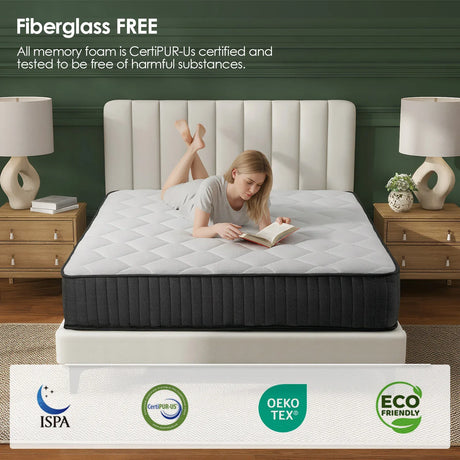 Medium 10-Inch Cooling Gel Memory Foam Queen Mattress - Omega Lifestyles