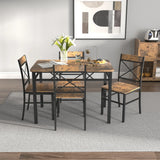 Compact Industrial MDF Metal Dining Table Set for 4 - Omega Lifestyles