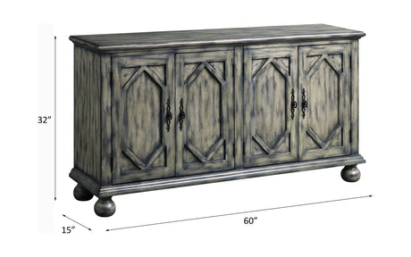 Rustic Gray Synthetic Wood Console Cabinet - Omega Lifestyles