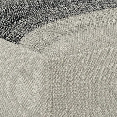 Square Woven Indoor Outdoor Silver Fabric Pouf Stool - Omega Lifestyles