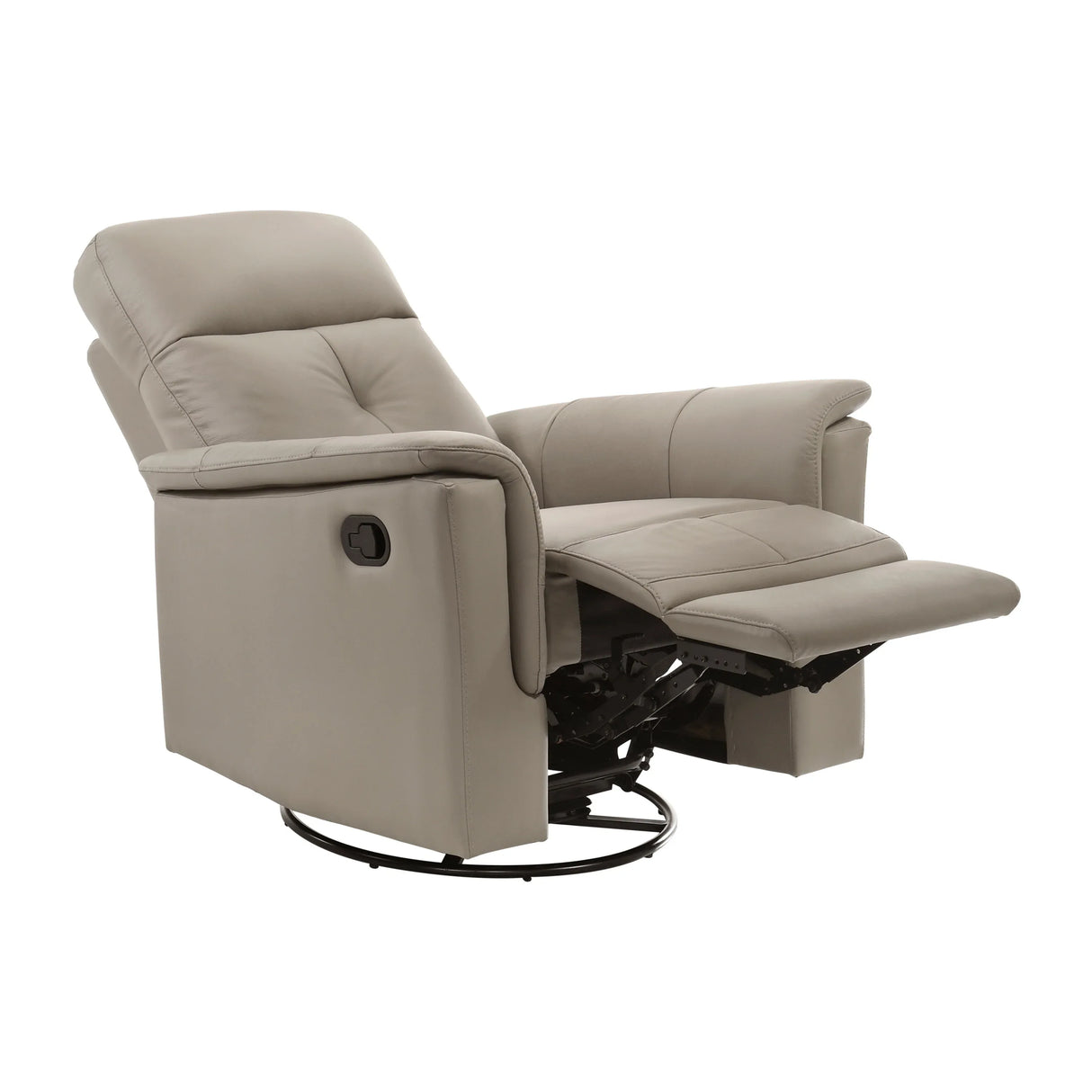 Latte Genuine Leather Swivel Glider Reclining Chair - Omega Lifestyles