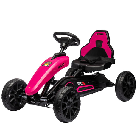 Kids Adjustable Pedal Go Kart With Handbrake And Shock Absorbing Wheels - Omega Lifestyles