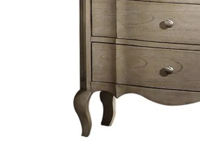 Antique Taupe Synthetic Wood Three-Drawer Nightstand - Omega Lifestyles