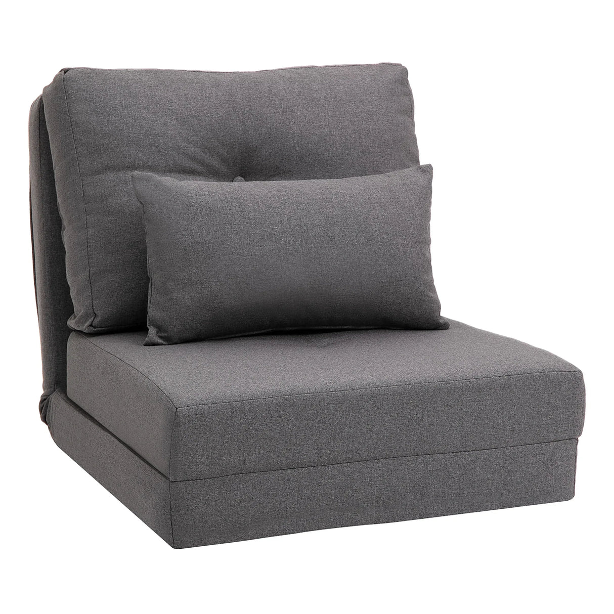 Adjustable 2-in-1 Linen Floor Sofa With Backrest - Omega Lifestyles