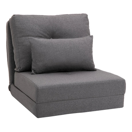 Adjustable 2-in-1 Linen Floor Sofa With Backrest - Omega Lifestyles