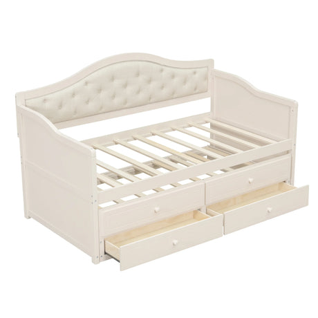 Twin Daybed With Pull-Out Trundle And Storage Drawers - Omega Lifestyles