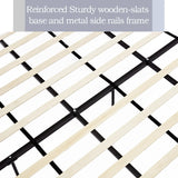 California King Contemporary Fabric Metal Upholstered Bed Frame - Omega Lifestyles