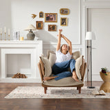 Modern Oversized Chenille Fabric Armchair Lounge Chair - Omega Lifestyles