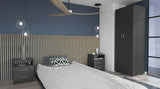 3 Piece Black Particle Board Full Bedroom Set