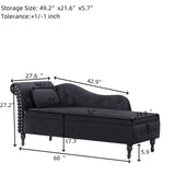 Velvet Upholstered Multifunctional Storage Chaise Lounge - Omega Lifestyles
