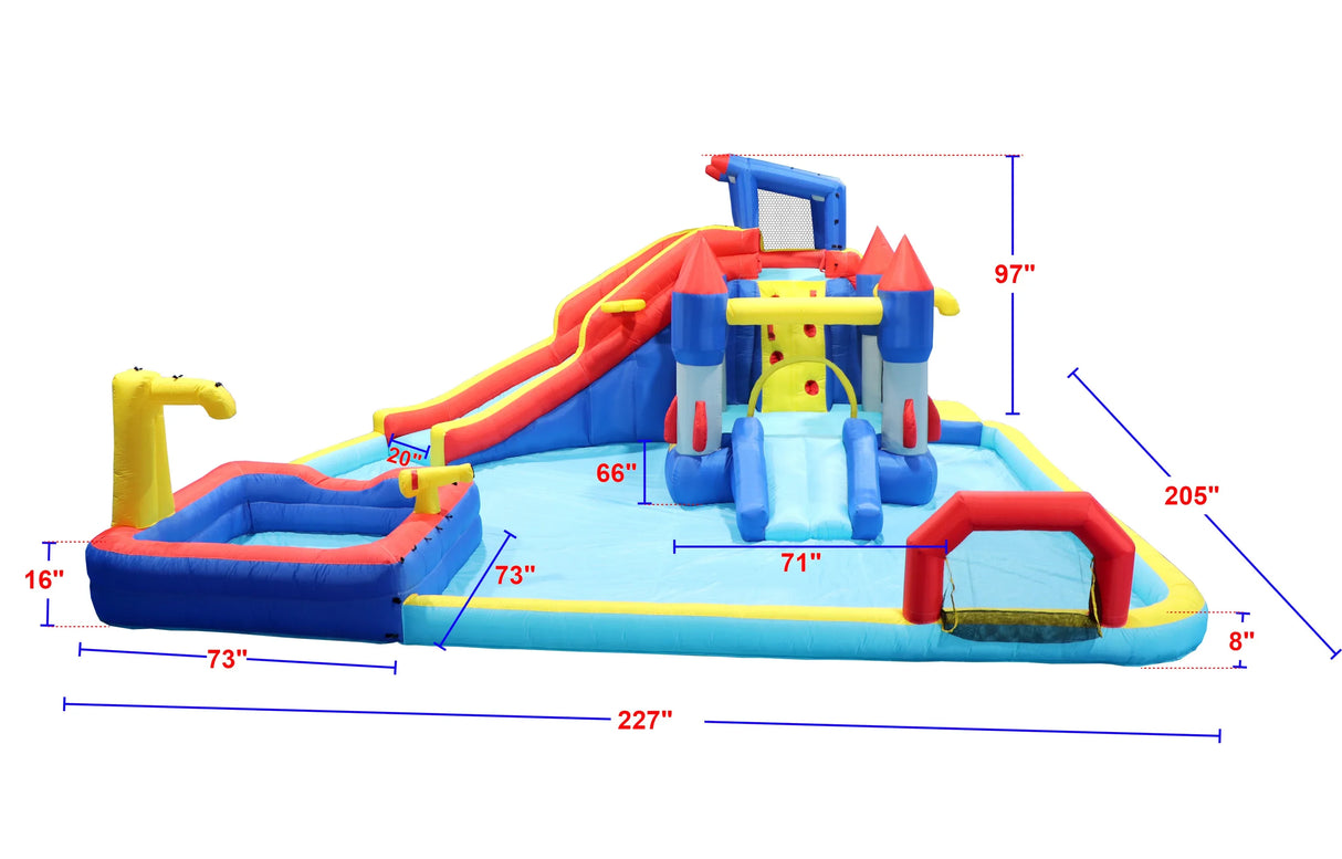 10-Inch Multicolor Oxford Fabric Inflatable Water Park Playground - Omega Lifestyles