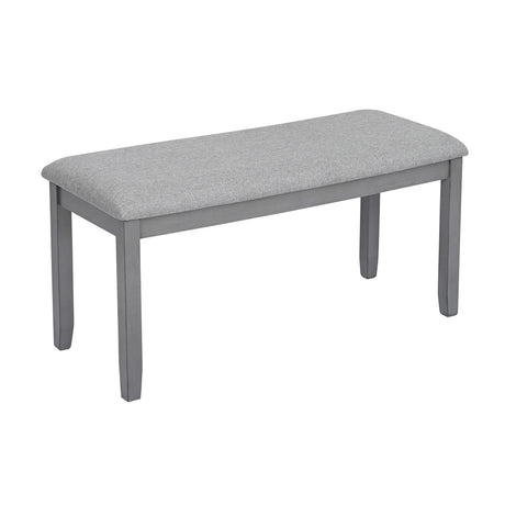 6-Piece Gray Acacia Wood Dining Table Set With Bench - Omega Lifestyles