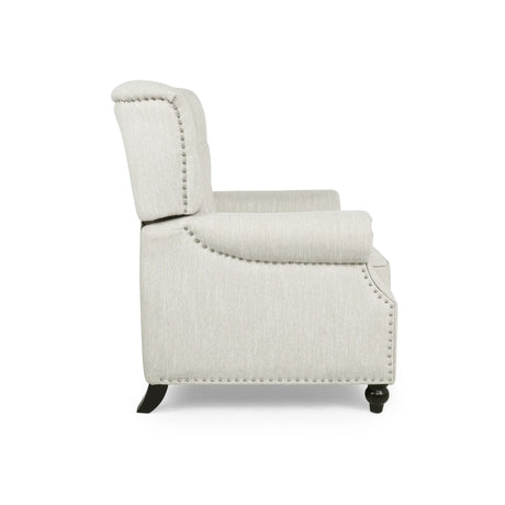 Contemporary Beige Fabric Pushback Recliner Chair - Omega Lifestyles