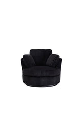 360-Degree Swivel Plush Corduroy Accent Chair With Pillows - Omega Lifestyles