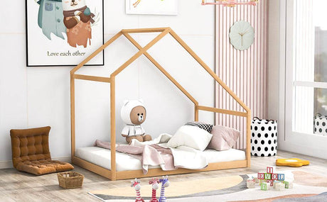 Full Full-Size Solid Wood Children’s House Bed - Omega Lifestyles