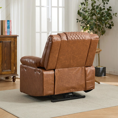 Medium-Firm PU Leather Remote-Controlled Heating Massage Recliner - Omega Lifestyles