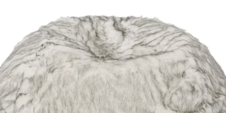 Large Faux Fur Foam-Filled Rounded Bean Bag Chair - Omega Lifestyles