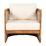 Premium Acacia Wood Outdoor Tub Club Chair With Cushions - Omega Lifestyles