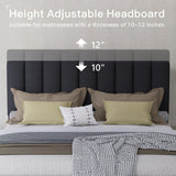 Full Size Upholstered Velvet Platform Bed Frame With Adjustable Headboard - Omega Lifestyles