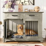 Gray MDF Multi-Functional Medium Large Dog Crate Furniture