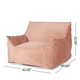 Velveteen Velvet Armrest Foam Filled Bean Bag Chair - Omega Lifestyles