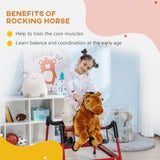 Kids Plush Spring Rocking Horse With Sound Effects - Omega Lifestyles