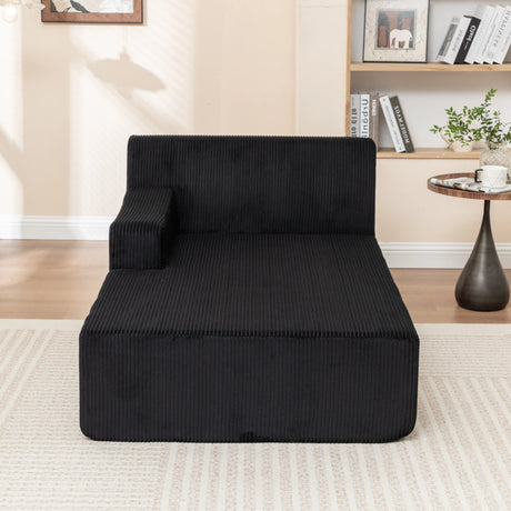 Corduroy Foam Right Armrest Chaise Lounge Chair - Omega Lifestyles