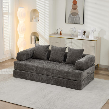 Comfy Convertible Chenille Folding Floor Sofa Bed - Omega Lifestyles