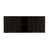 2-Piece Black Particle Board Kitchen Cabinet Set - Omega Lifestyles