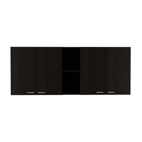 2-Piece Black Particle Board Kitchen Cabinet Set - Omega Lifestyles