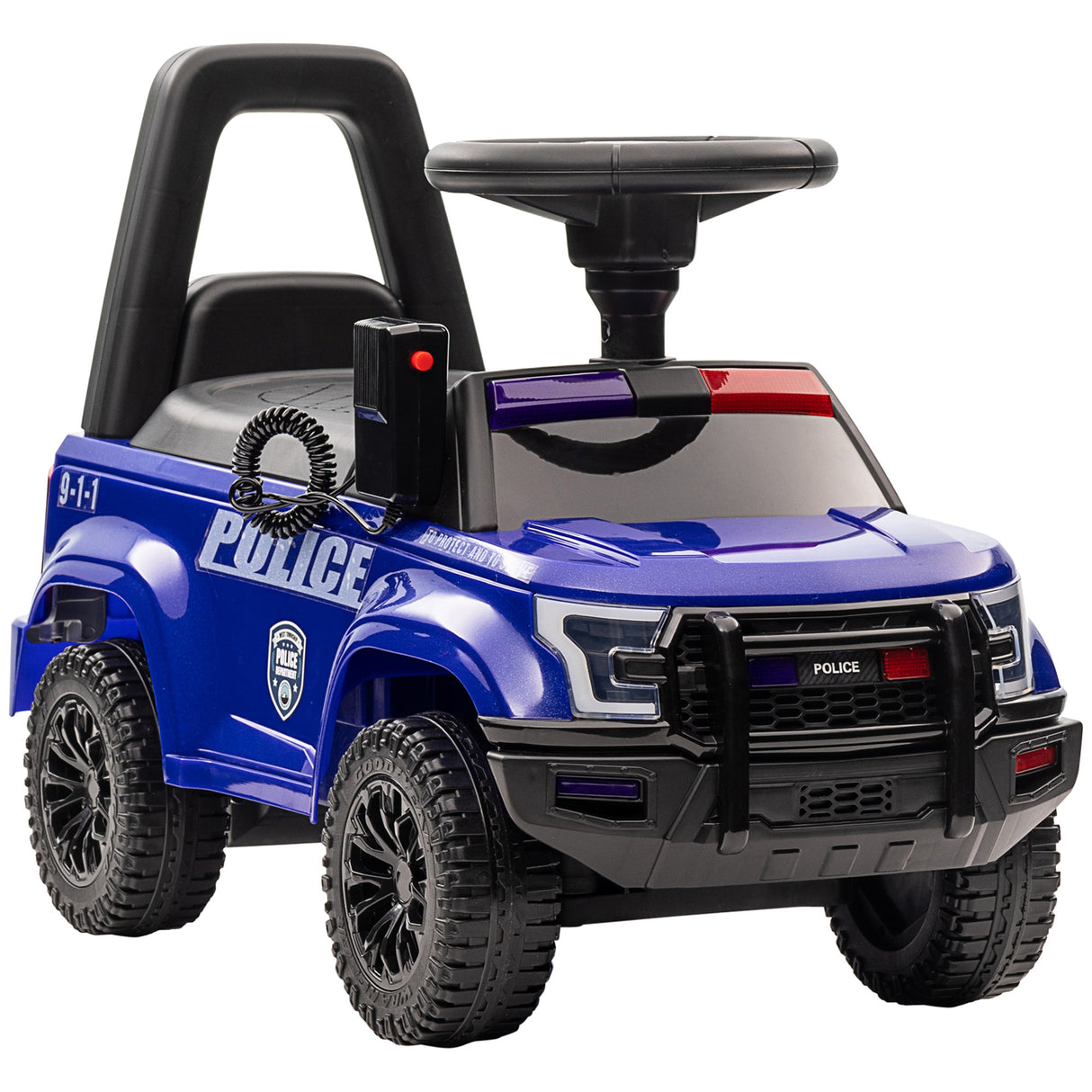Kids Sliding Police Truck Ride-On Car With PA System