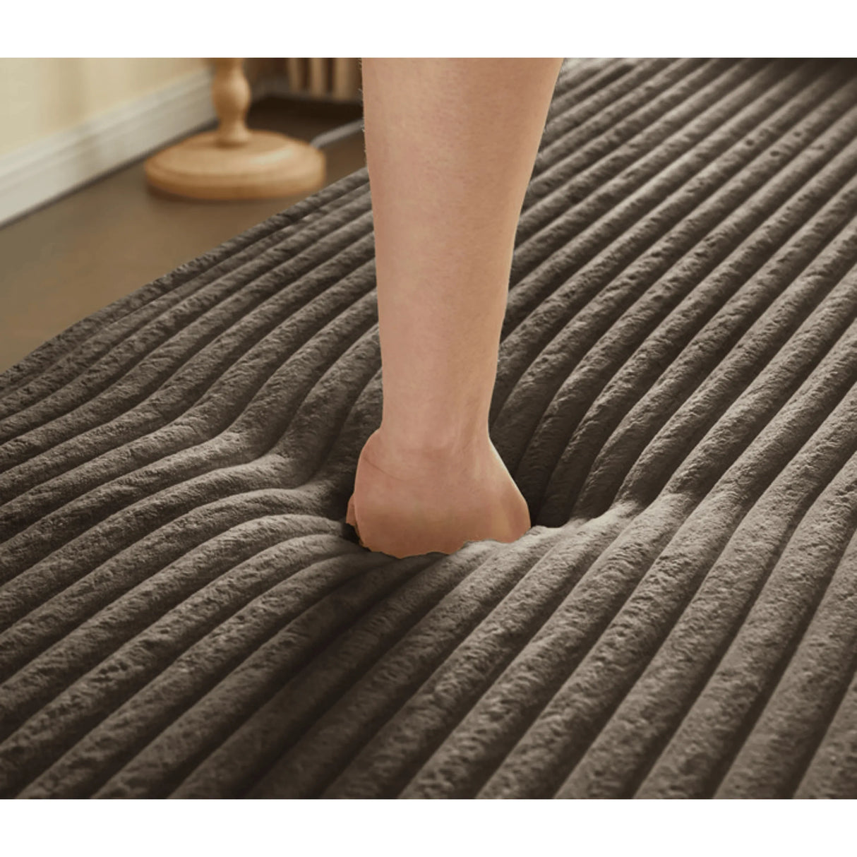 Full Size Plush Corduroy Foam Folding Sofa Bed With Pillows - Omega Lifestyles