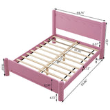 Queen Pink Solid Wood Platform Bed Frame - Omega Lifestyles