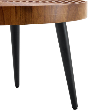 Natural Wood Grain Texture Round Coffee Table - Sleep Galleria