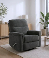 Cozy Gunmetal Manual Swivel Recliner With Microfiber - Omega Lifestyles