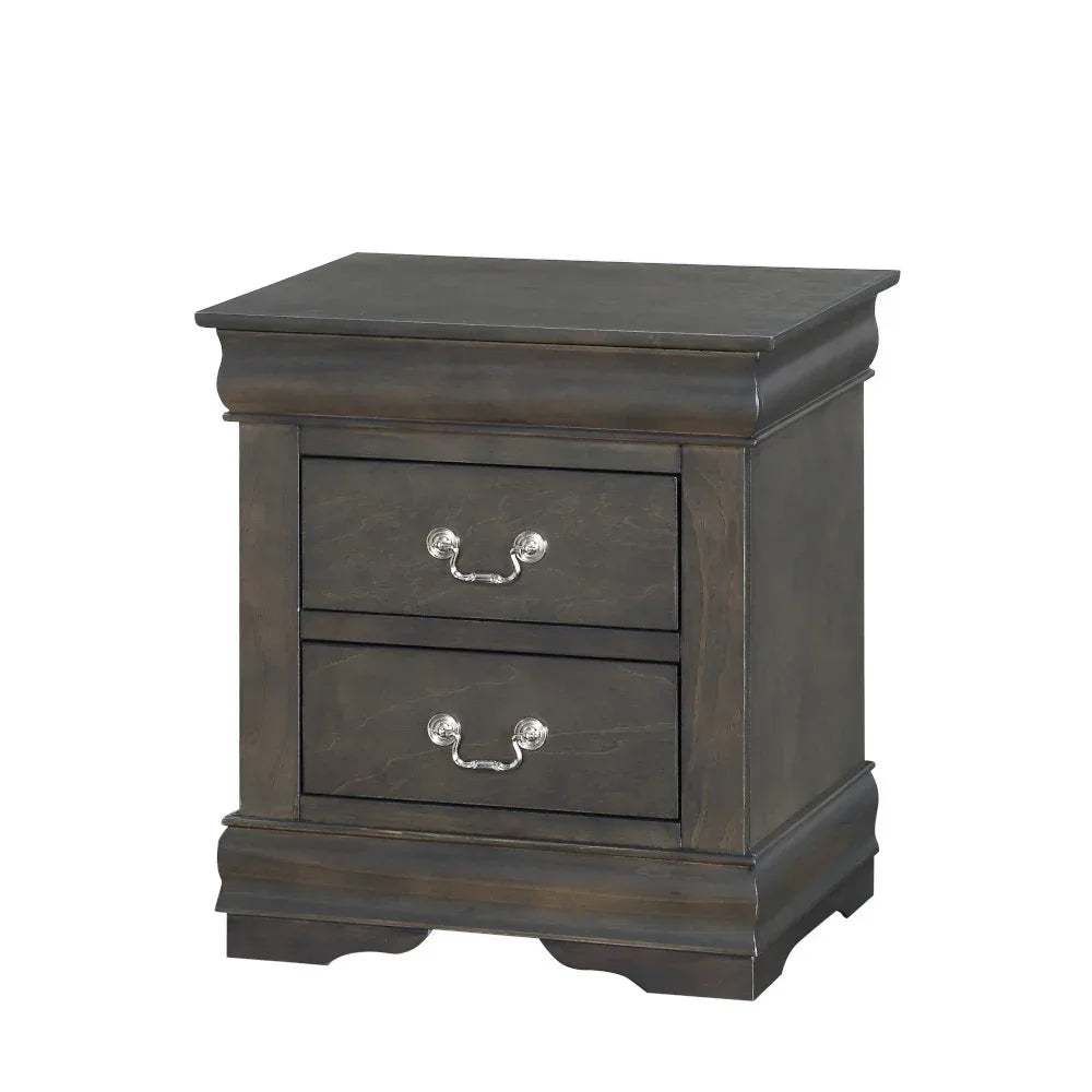 Dark Gray Synthetic Wood Modern Storage Nightstand - Omega Lifestyles