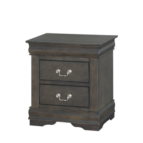Dark Gray Synthetic Wood Modern Storage Nightstand - Omega Lifestyles