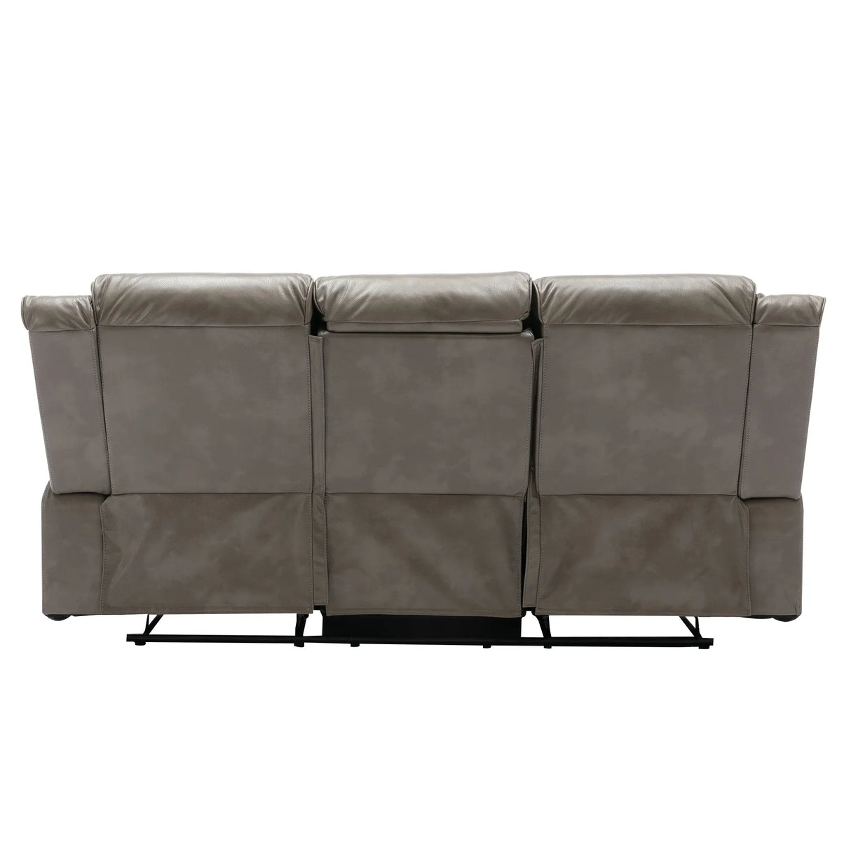 Modern 3-Seater Grey Leather Gel Recliner Chair With LED Light - Omega Lifestyles